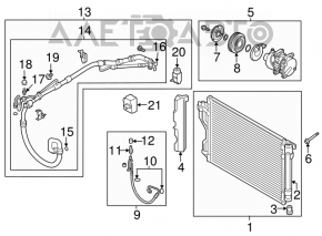 Air conditioning condenser radiator Hyundai Sonata 11-15 2.4