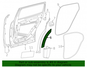 Rear left door arch trim for Mercedes X247 GLB 20-26