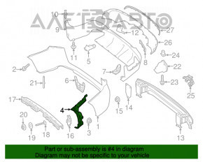 Rear bumper mount outer left Mercedes GLC 16-19