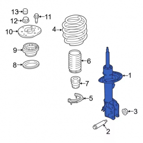 Shock absorber front right Ford Edge 19-24 2.0T, 2.7T AWD