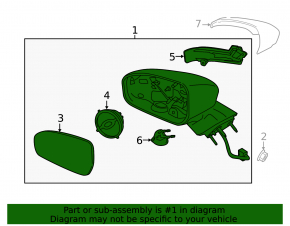 Right side mirror assembly for Ford Fusion mk5 19-20, 5 pins, heated, BSM, blue, scratches