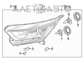 Headlight front left bare Honda CRV 17-22 halogen