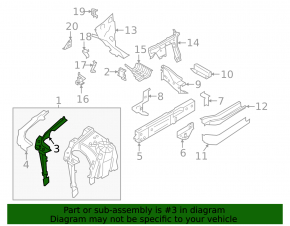 Right fender bracket on the BMW X5 G05 19-25 pillar