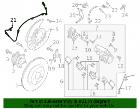 Rear left ABS sensor for Nissan Ariya 23-25