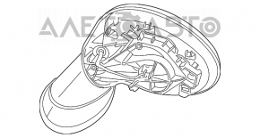 Right side mirror assembly Mini Cooper Clubman R55 07-14 electric folding, auto-dimming