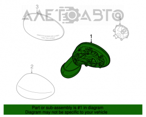 Right side mirror assembly Mini Cooper Clubman R55 07-14 electric folding, auto-dimming