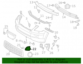 Front bumper grille right Lexus LX570 08-15