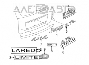 LAREDO Emblem Tailgate Jeep Grand Cherokee WK2 11-21