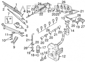 Left windshield wiper arm for VW Beetle 12-19