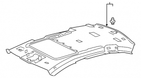 Lexus ES250 ES300h ES350 19-26 black headliner, without panoramic windows
