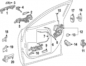 Lexus RX350 RX350h RX450h+ RX500h 23-26 keyless front right outer door handle, Khaki