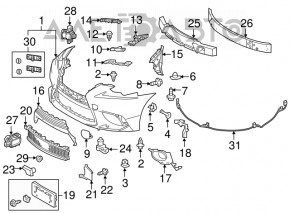 Right fog light frame Lexus IS 14-16 pre-rest, scratch
