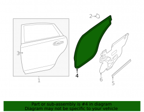 Nissan Altima 13-18 rear right door seal