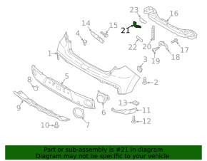 Rear bumper bracket on amplifier lower central Kia Soul 17-19
