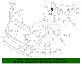 Rear bumper bracket lower left Hyundai Tucson 16-21