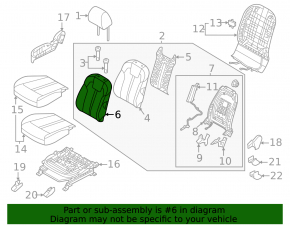 Kia Sorento 21-24 HEV 3rd row rear seat back trim, gray leather, left