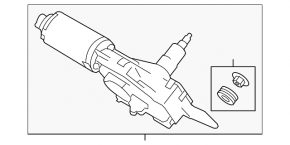 Windscreen wiper trapezoid with motor rear Porsche Cayenne 958 11-14