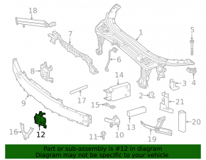 Front bumper reinforcement buffer left Mercedes C-class W205 15-21