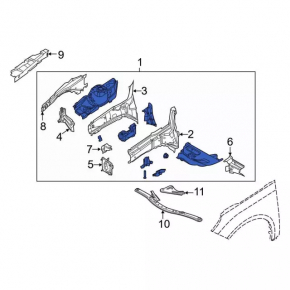 Front quarter right Ford Focus mk3 11-18 graphite