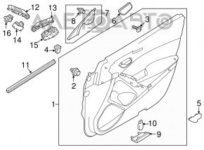 Glass seal inner door front right Mazda 6 13-21