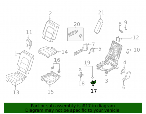 Seat runner trim, 2nd row, right inner, Ford Escape MK4 20-26, black, with plugs, butt