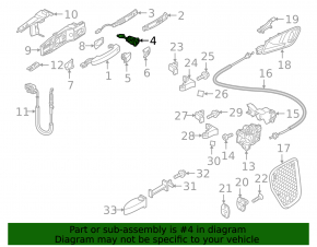 Front left door lock cylinder Audi A3 8V 15-19