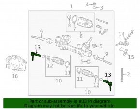 Tie Rod End Left Chevrolet Malibu 13-15