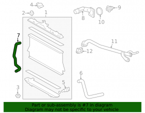 Lower cooling hose for Toyota Highlander 14-19 2.7