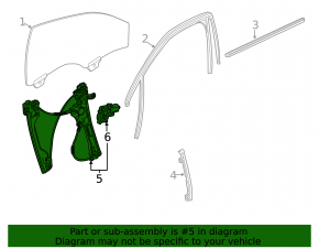 Window lifter with motor front right Chevrolet Impala 14-20