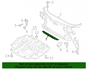 Upper radiator deflector VW CC 13-17 rest