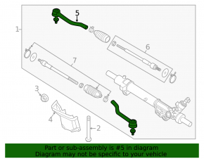 Steering rod with tip right Nissan Altima 13-18