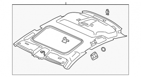 Audi A6 C8 19-22 headliner for panoramic windows, black