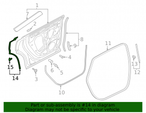Rear right side door seal for Audi Q8 19-25 rear