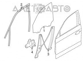 Front left glass seal BMW 3 F30 12-18