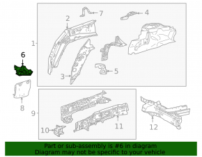Front right fender bracket Toyota Sienna 21-25