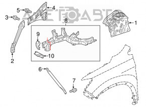 Acura MDX 14-20 Front Left Quarter Without Eyepiece, Silver