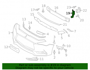 Front bumper reinforcement bracket, right, Infiniti Q60 17-20