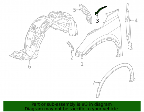 Windscreen wiper seal left Nissan Rogue 21-24