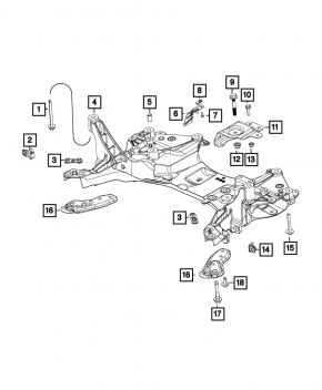 Front subframe Chrysler 200 15-17