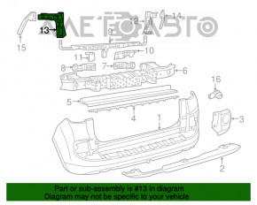 Rear bumper mount left under the light Fiat 500L 14-17 broken guide