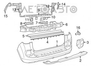 Rear bumper mount left under the light Fiat 500L 14-17 broken guide