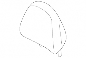 Rear left headrest, 2nd row, Mitsubishi Outlander 22-25, black leather, gray stitching