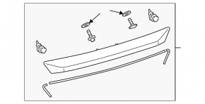 Trunk door molding Lexus RX350 RX450h 10-15 chrome for camera