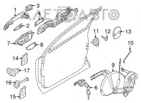 Plug outer handle front right Infiniti JX35 QX60 13- scratch