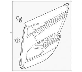 Door trim card rear right Honda Insight 19-22 black