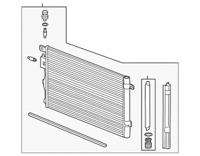 Chevrolet Equinox 22-24 air conditioning condenser radiator with automatic transmission cooling