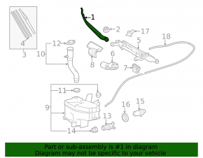 Left windshield wiper arm for Lexus LS460 LS600h 07-17