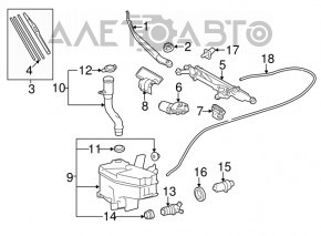 Left windshield wiper arm for Lexus LS460 LS600h 07-17