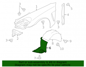 Front mudguard left front part Porsche Panamera 10-16