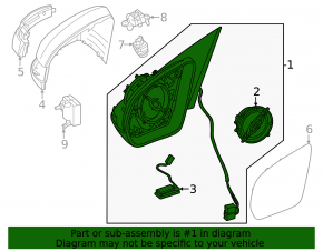 Right side mirror assembly for Mercedes X247 GLB 20-26, turn signal, heated, BSM